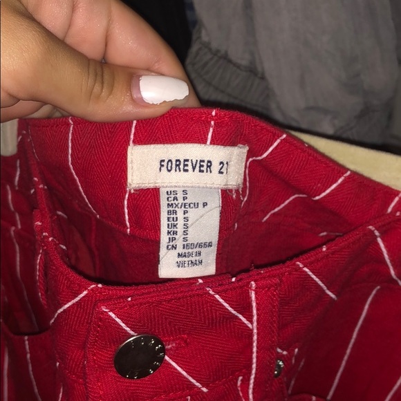 Red Striped Forever 21 Mini Skirt - Picture 3 of 3